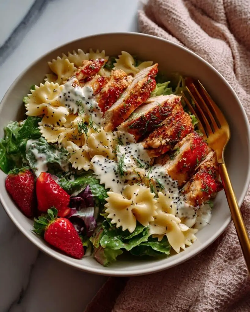 Creamy Strawberry Feta Pasta Salad Recipe