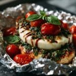 Creamy Caprese Chicken Foil Packs Recipe