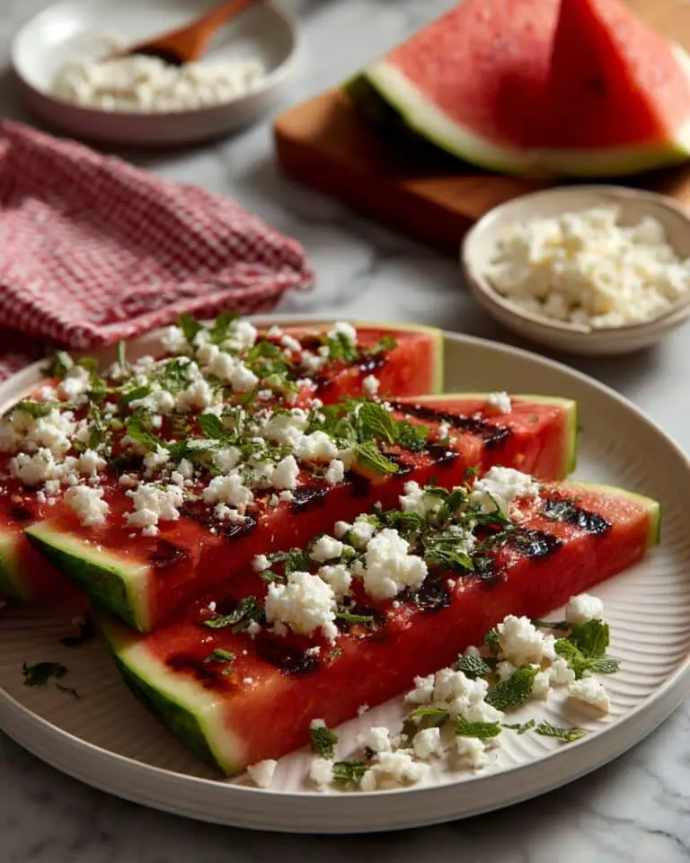 Grilled Watermelon Steaks with Feta Recipe