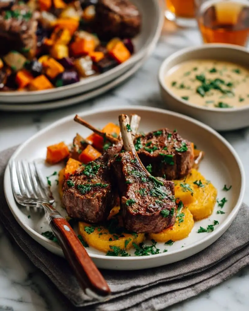 Mediterranean Baked Lamb Chops with Roasted Vegetables Recipe