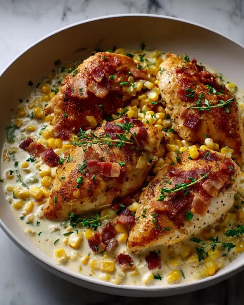 Garlicky Creamed Corn Chicken Recipe