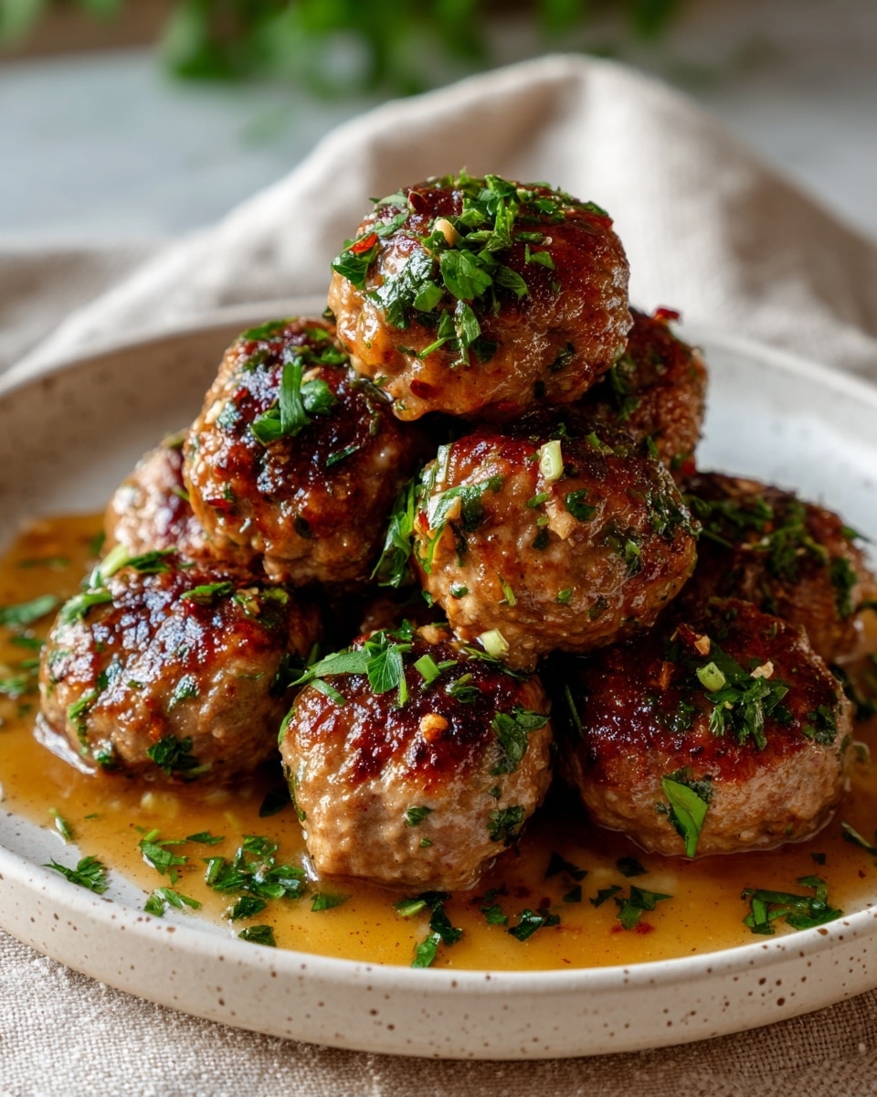 A round white bowl holds seven meatballs that are light brown with green herb specks, arranged in a cluster. Around the bowl, on a white marbled surface, are small white bowls with olive oil, a dark soy-like sauce, and mixed herbs and powder. Fresh vegetables include a whole brown onion and a purple garlic bulb with some white garlic cloves near them. To the upper right, two small orange carrots with green tops, two green onions, and a bunch of fresh dill sit loosely together. The scene is lit softly, showing natural textures. Photo taken with an iphone --ar 4:5 --v 7