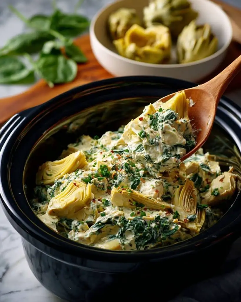 Slow Cooker Spinach Artichoke Dip Recipe