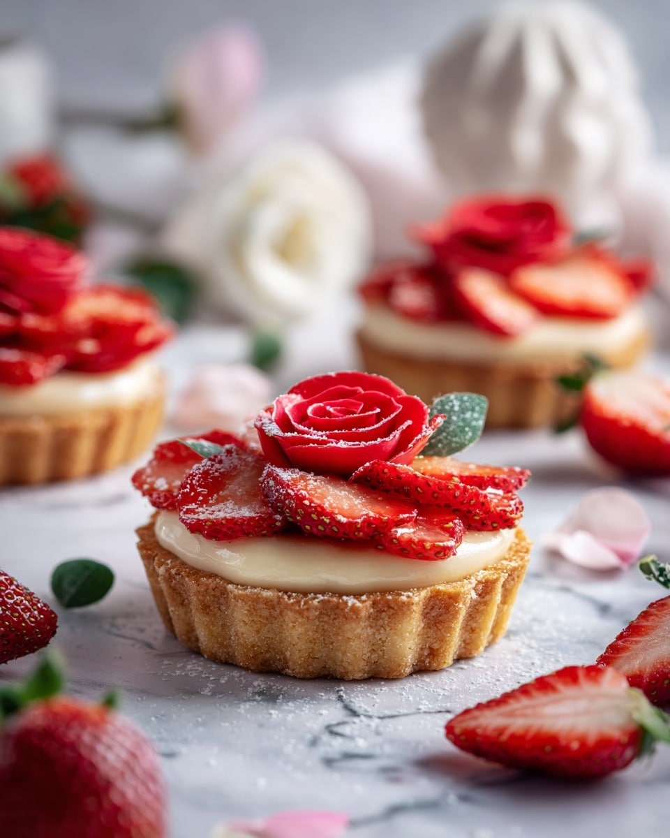 Vegan Strawberry Rose Tarts Recipe - Recipe Image