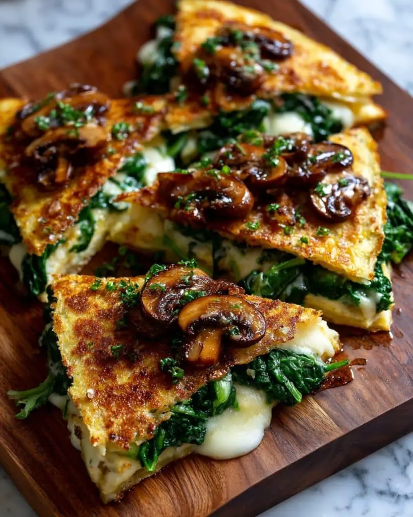 Baked Spinach Mushroom Quesadillas Recipe
