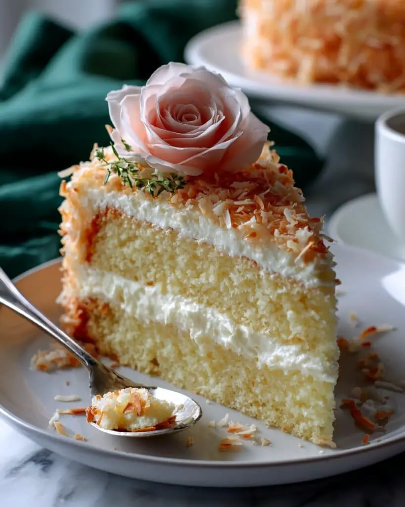 Fluffy & Moist Coconut Cake Recipe