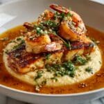 Red Snapper and Shrimp Grits with Cajun Cream Sauce Recipe