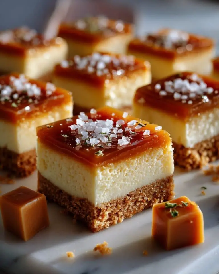 Rich and Creamy Salted Caramel Cheesecake Bars Recipe