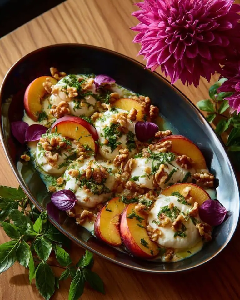 Smashed Burrata with Peaches Recipe