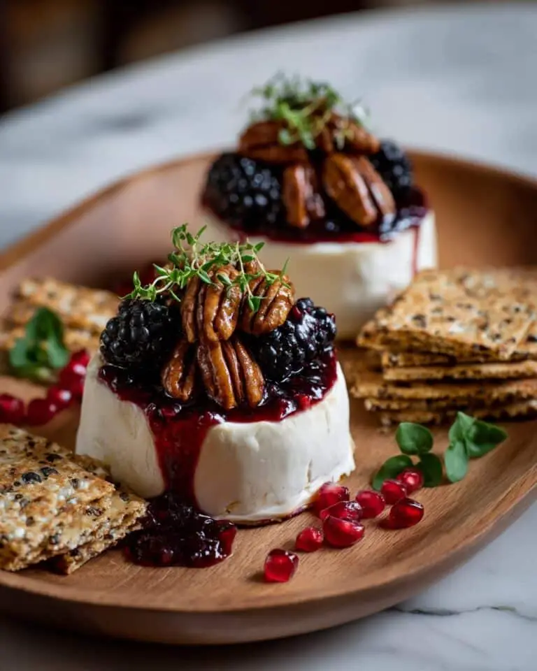 Baked Brie with Blackberry Compote and Spicy Candied Pecans Recipe