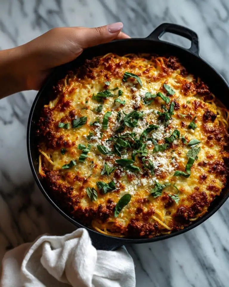 Meaty Skillet Bucatini Pie Recipe