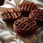 Dark Chocolate Waffle Cake with Mascarpone Whipped Cream Recipe