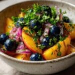 Grilled Peach Blueberry Salad Recipe