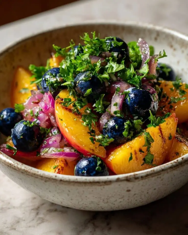 Grilled Peach Blueberry Salad Recipe