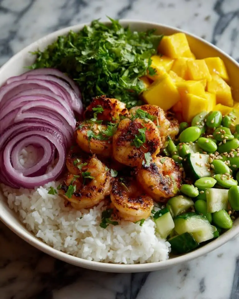 Shrimp Avocado Mango Rice Bowl Recipe