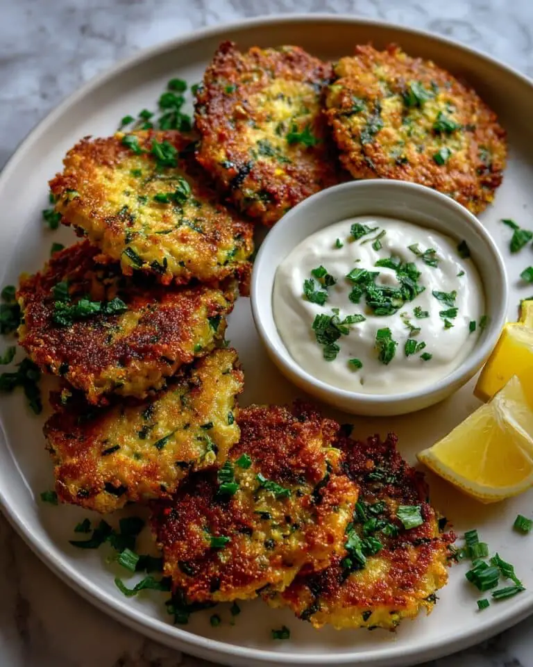 Crispy Zucchini Fritters with Lemon Yogurt Recipe