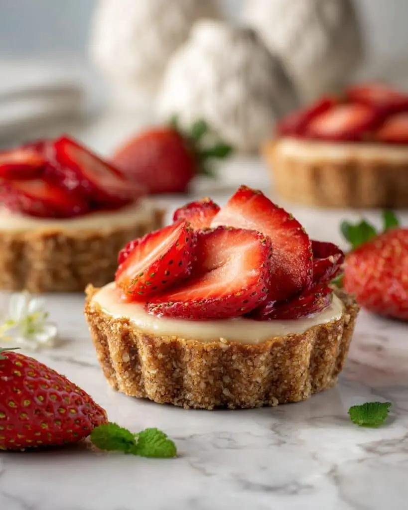 Vegan Strawberry Rose Tarts Recipe