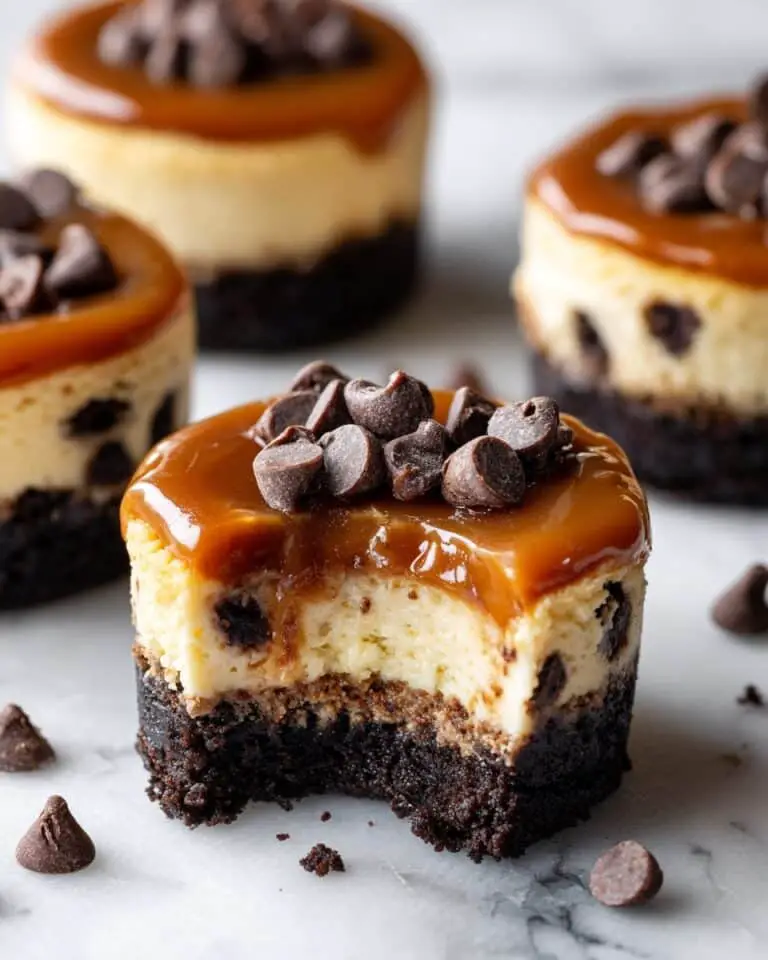 Salted Caramel Chocolate Chip Cheesecakes Recipe