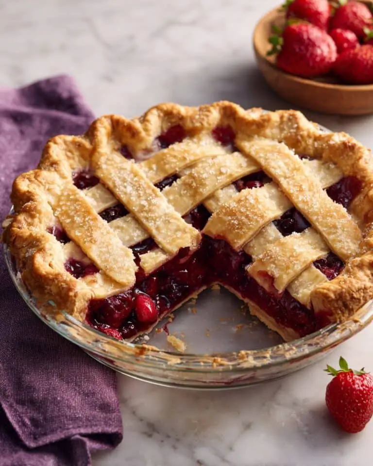 Sweet and Tart Strawberry Rhubarb Pie Recipe