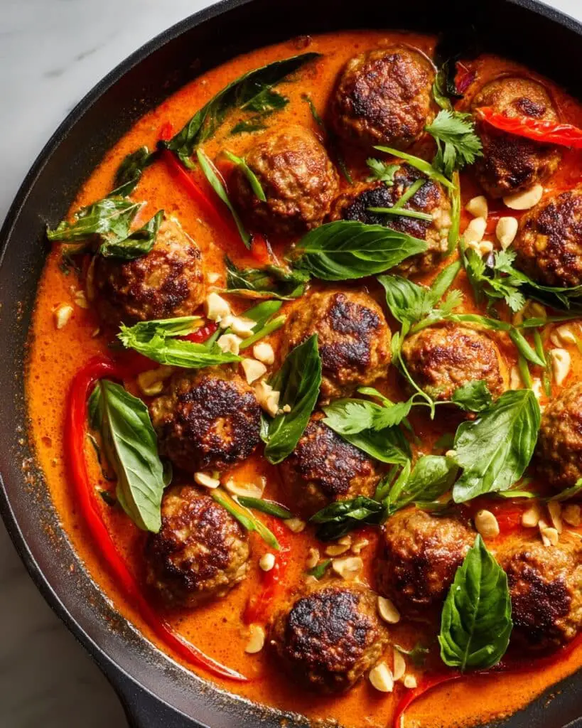 Creamy Peanut Chicken Meatballs Recipe