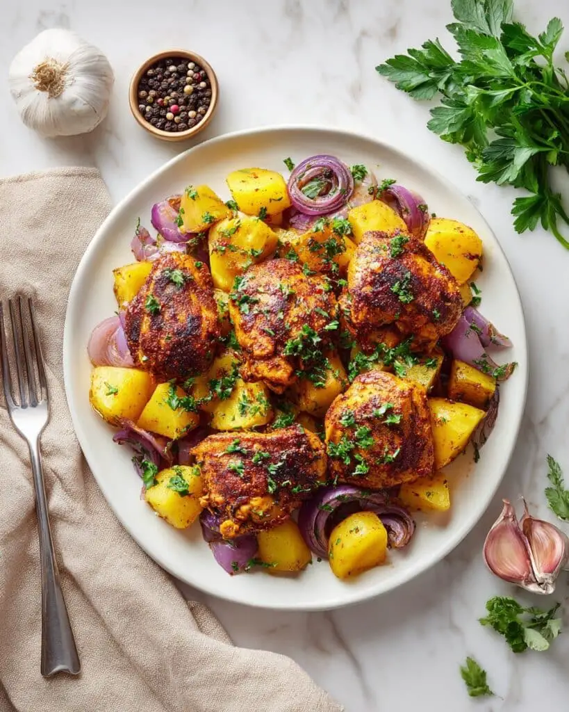 One-Pan Garlic Chicken and Potatoes Recipe