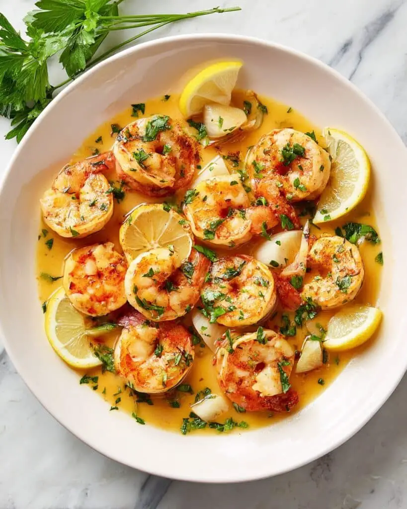 Camarones al Ajo con Salsa de Limón y Mantequilla Recipe