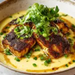 Blackened Catfish with Creamy Gouda Grits and Cajun Cream Sauce Recipe