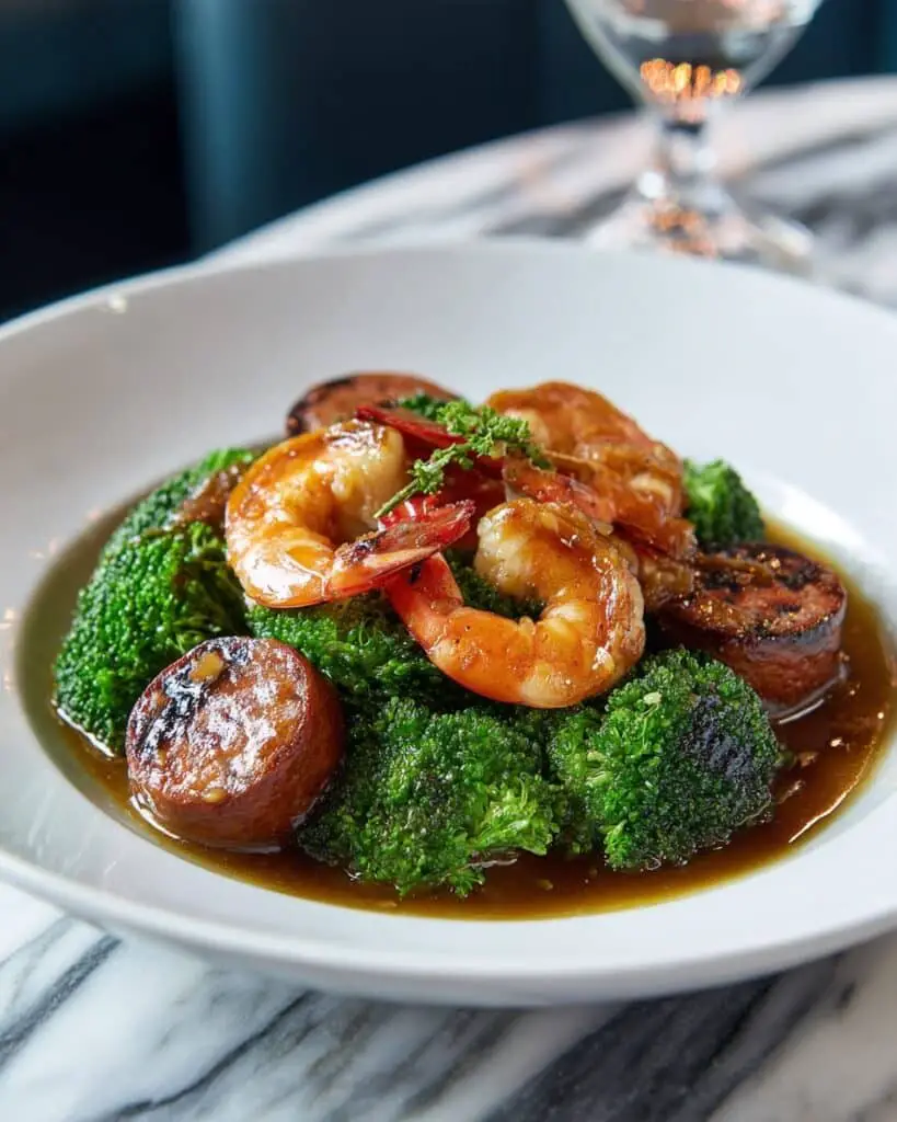 Honey Garlic Shrimp with Sausage and Broccoli Recipe