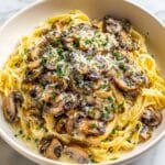 Garlic Butter Mushroom Linguine Recipe