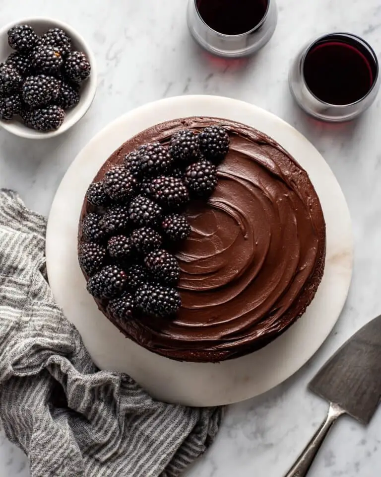 Red Wine Chocolate Cake with Fudgy Chocolate Frosting Recipe
