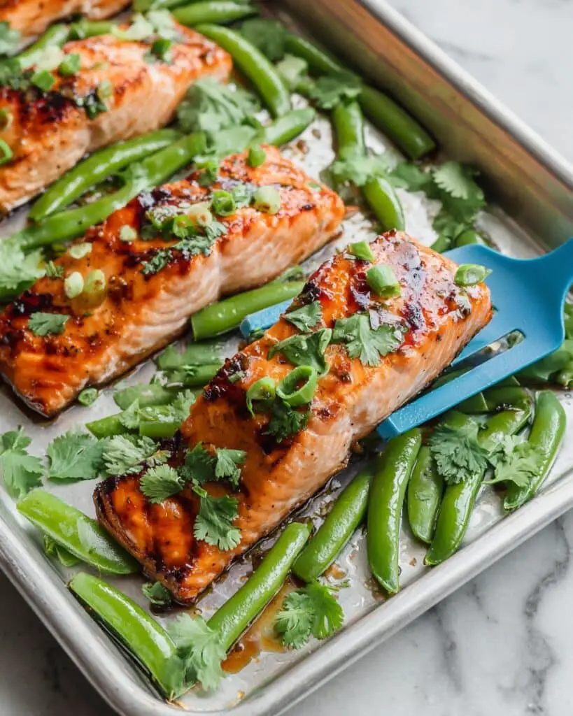 Sheet-Pan Miso Honey Salmon & Snap Peas Recipe