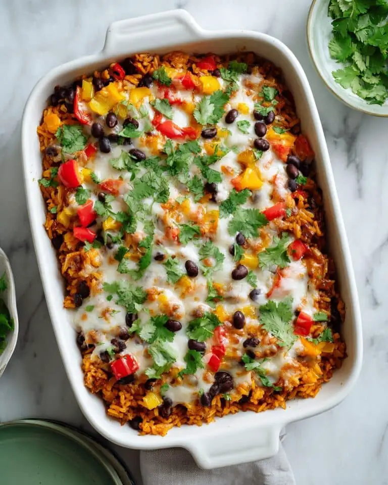 Healthy Chicken Taco Casserole with Rice (Dump and Bake!) Recipe
