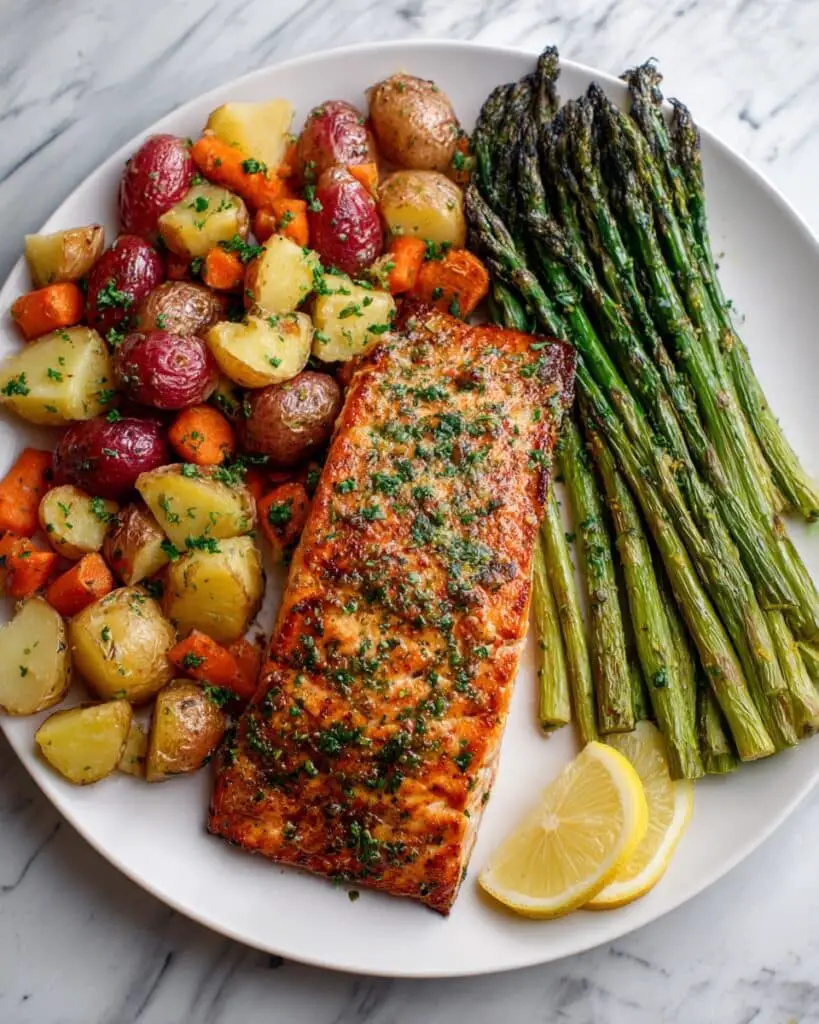 Lemon Herb Salmon Sheet Pan Recipe