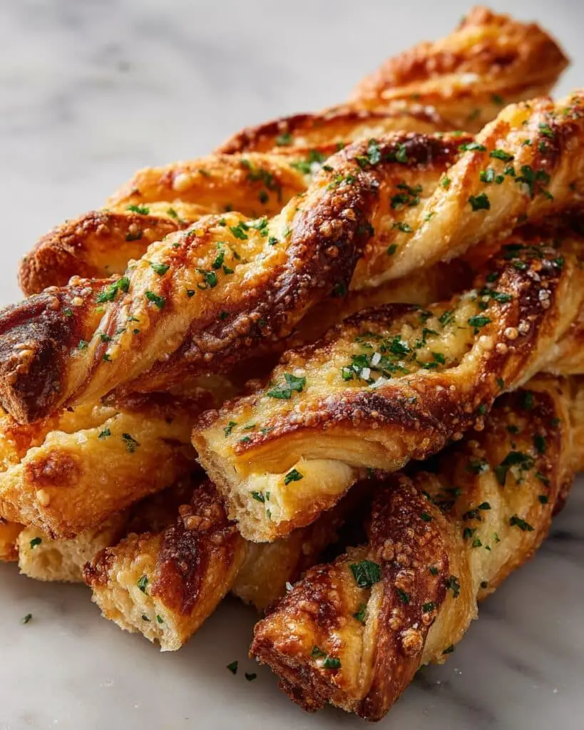 Crispy Garlic Parmesan Bread Twists Recipe