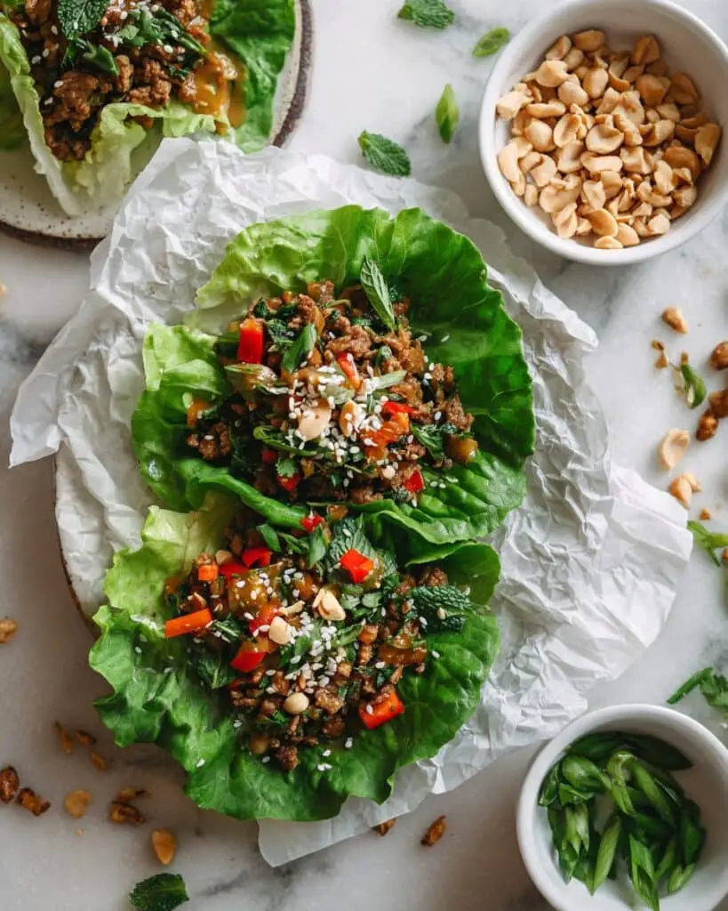 Peanut Chicken Lettuce Wraps Recipe