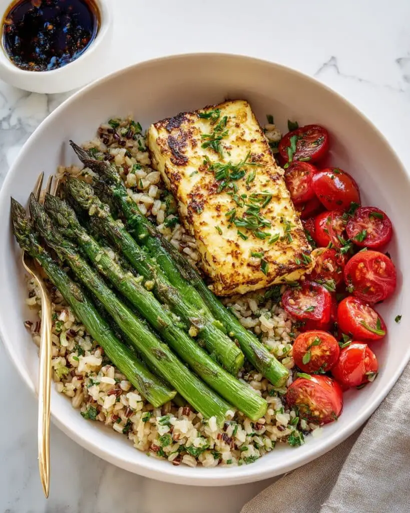 Fried Halloumi Cheese Grain Bowls (Vegetarian) Recipe