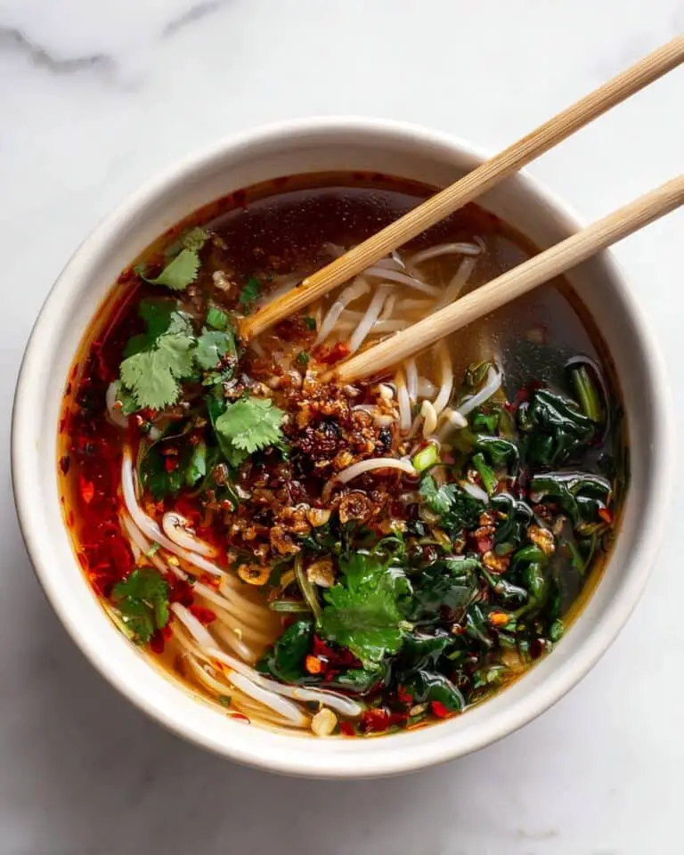 Quick Chinese Vegetable Soup with Enoki Mushrooms and Crispy Shallots Recipe