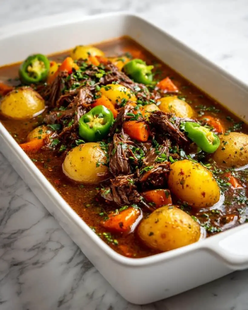 Mississippi Pot Roast with Potatoes and Carrots Recipe