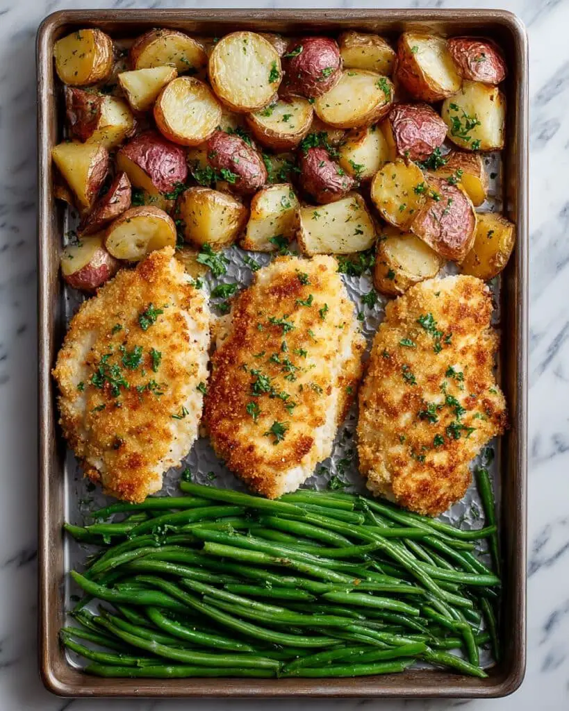 Parmesan Crusted Chicken Sheet Pan Dinner Recipe