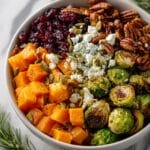 Roasted Fall Vegetables with Maple-Cinnamon Butternut Squash and Brussels Sprouts Recipe