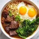 Beef Ramen Bowl with Fried Eggs Recipe