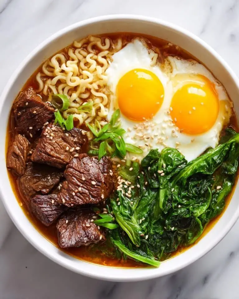 Beef Ramen Bowl with Fried Eggs Recipe