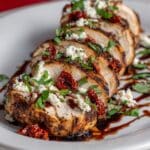 Sweet & Tangy Balsamic Chicken with Goat Cheese & Basil Recipe