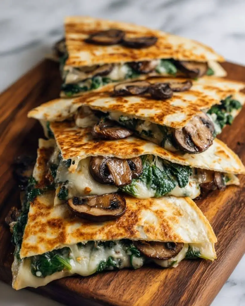 Baked Spinach Mushroom Quesadillas Recipe