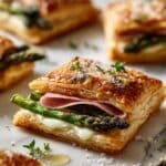 Cheesy Asparagus Puff Pastry Bundles with Caramelized Onions Recipe