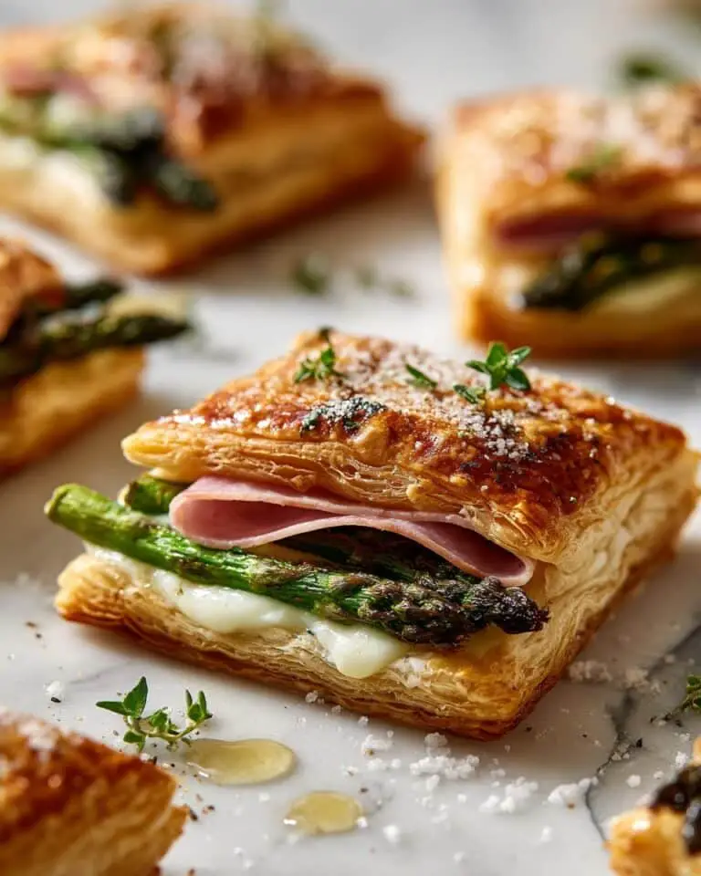 Cheesy Asparagus Puff Pastry Bundles with Caramelized Onions Recipe