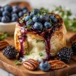 Baked Brie with Blackberries, Blueberries, and Pecans Recipe