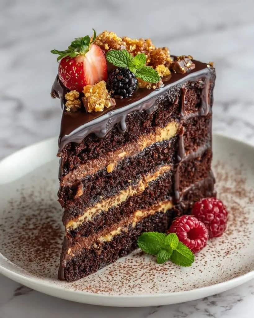 Chocolate Caramel Toffee Crunch Cake Recipe