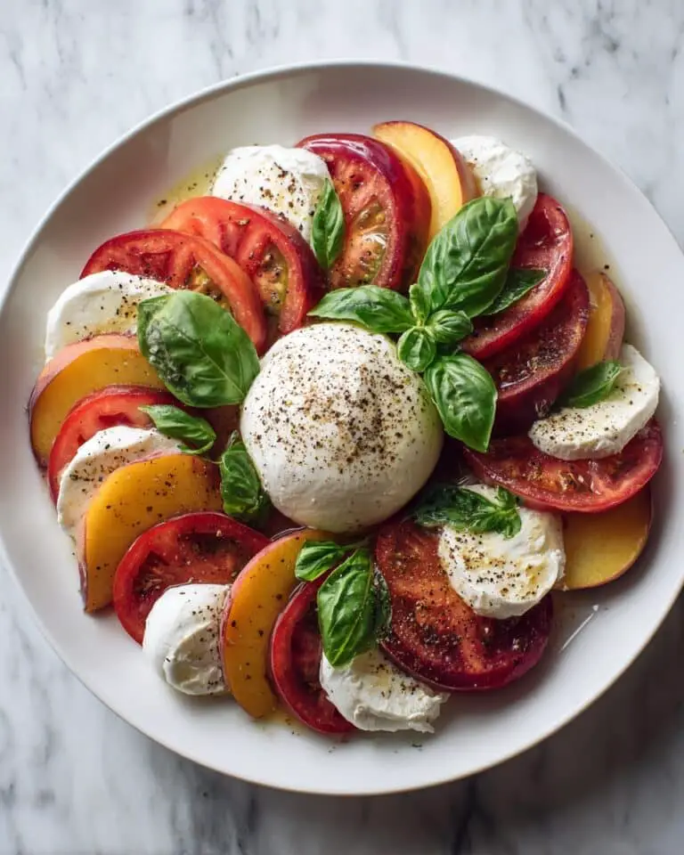 Peach Burrata Basil Salad Recipe