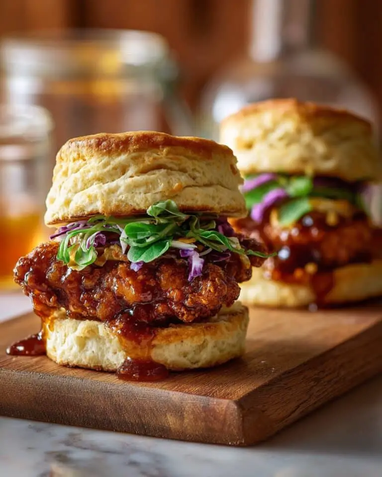 Hot Honey Chicken Biscuit Sandwiches Recipe